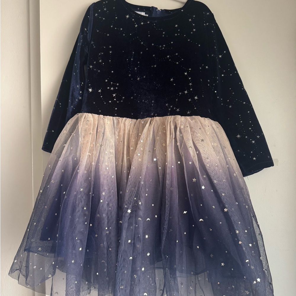 Lola + The Boys Starry Night Dress - Navy and Cream
